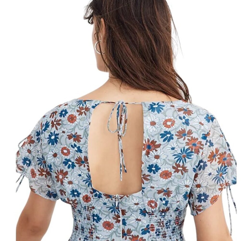 Madewell Flutter Sleeve Open-Back Mini Dress In W… - image 7